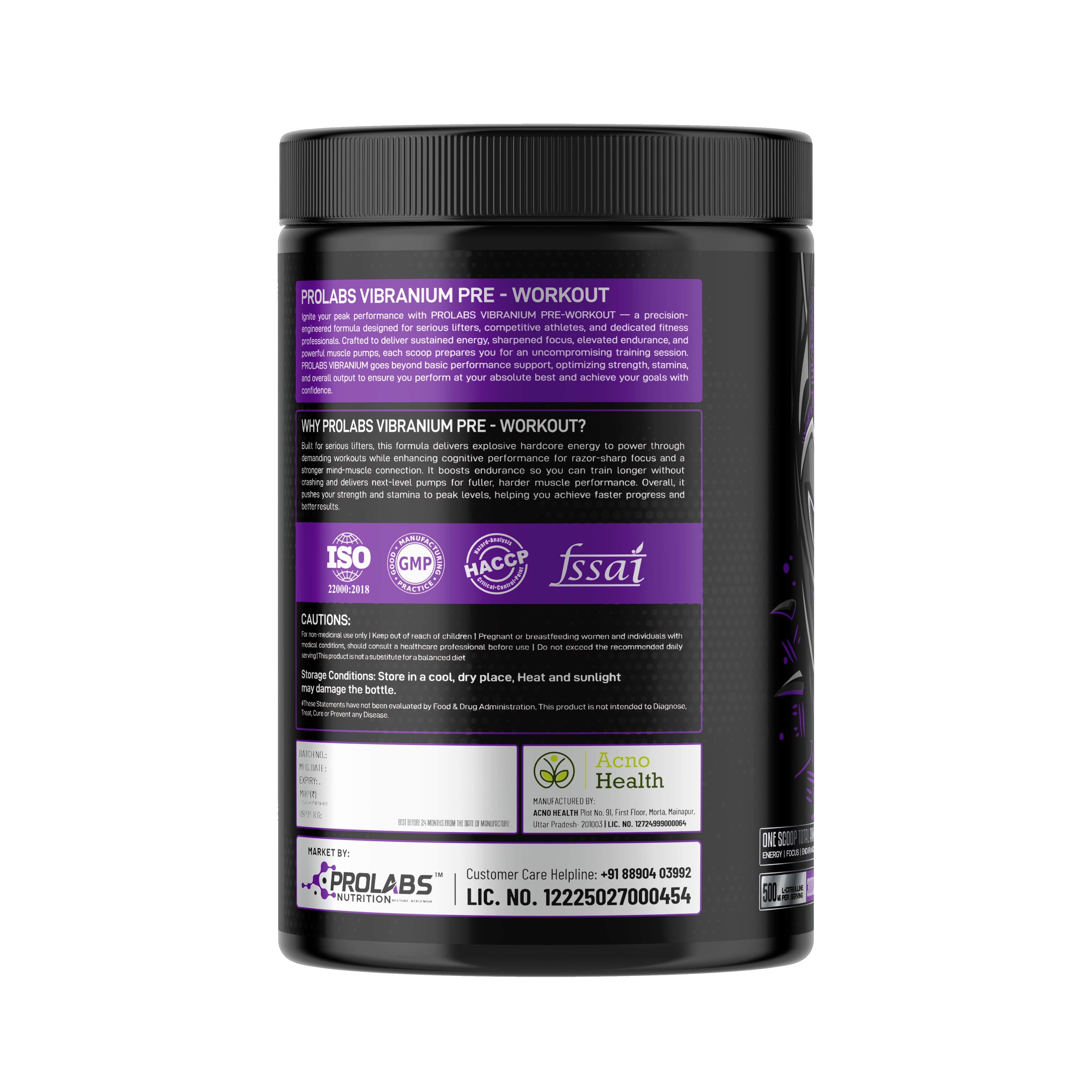 VIBRANIUM Pre Workout 30 Servings Blueberry