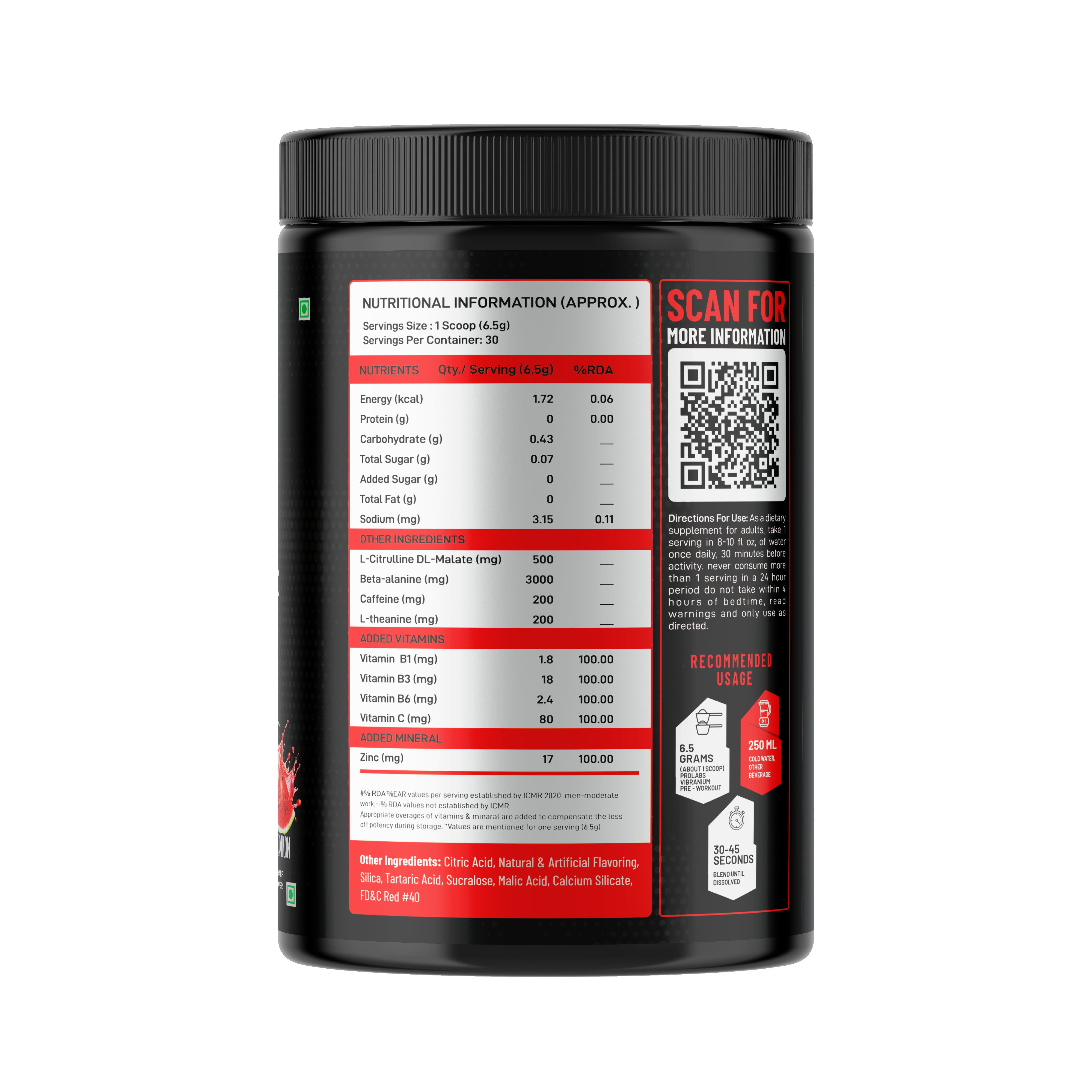 VIBRANIUM Pre Workout 30 Servings Watermelon