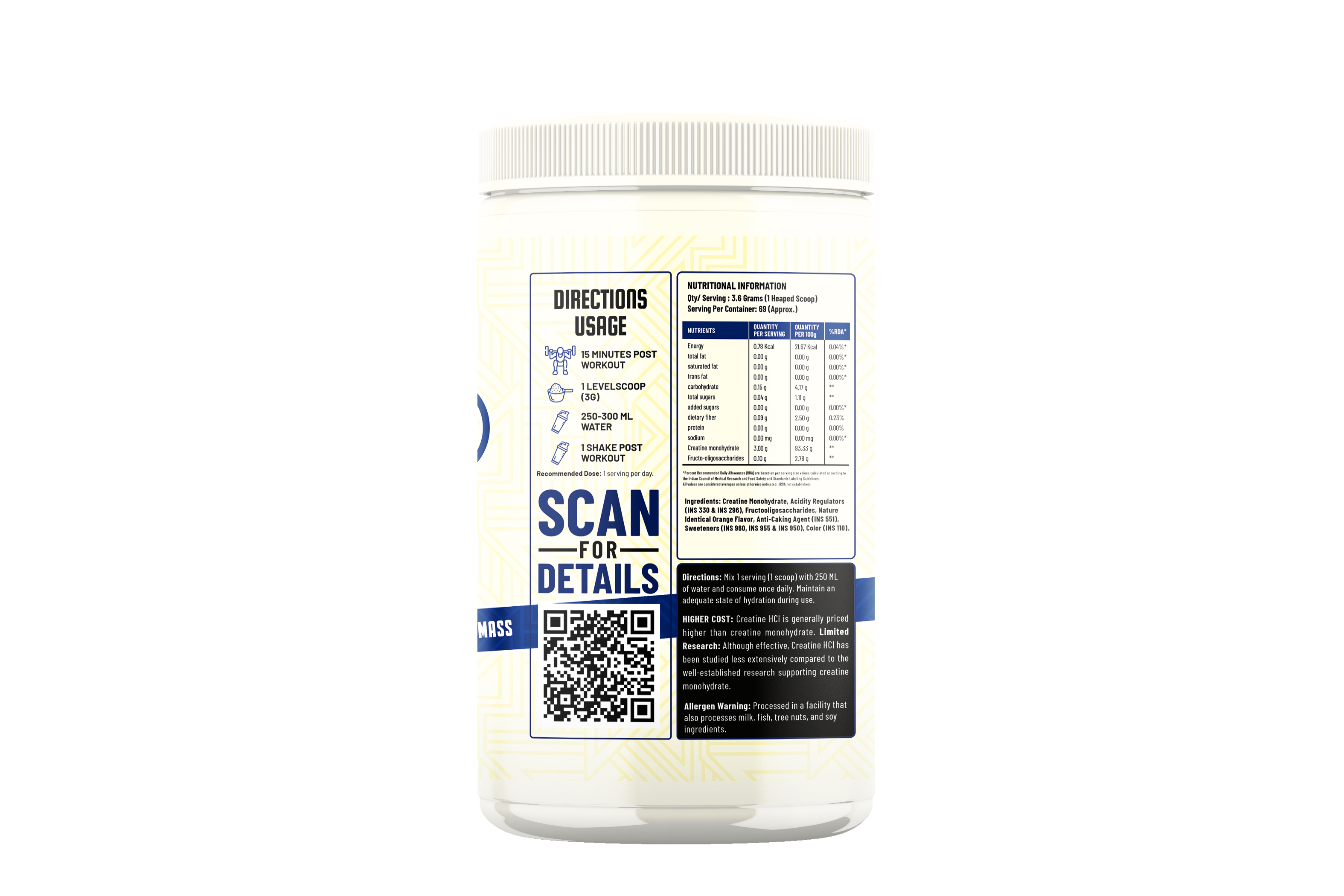PROLABS NUTRITION MICRONISED CREATINE MONOHYDRATE ORANGE